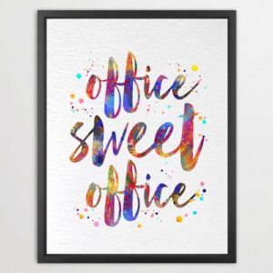 Dignovel Studios Unframed Office Sign Print Quotes Office Sweet office Inspirational Watercolor Art Print Wall Art Poster Home Decor Hanging dnc37