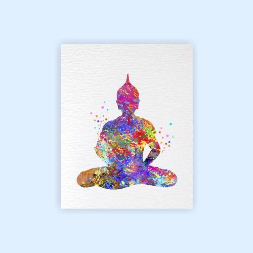 Dignovel Studios Unframed Buddha Yoga Pose Meditation Watercolor Art Print Wall Art Poster Home Decor Hanging DN005 - Image 2