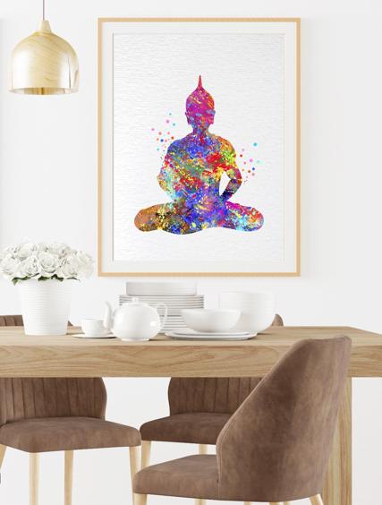 Dignovel Studios Unframed Buddha Yoga Pose Meditation Watercolor Art Print Wall Art Poster Home Decor Hanging DN005 - Image 8