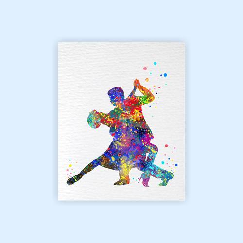 Dignovel Studios Unframed Dancer Couple Practice Sports Social Watercolor Art Print Wall Art Poster Home Decor Hanging DN031 - Image 2