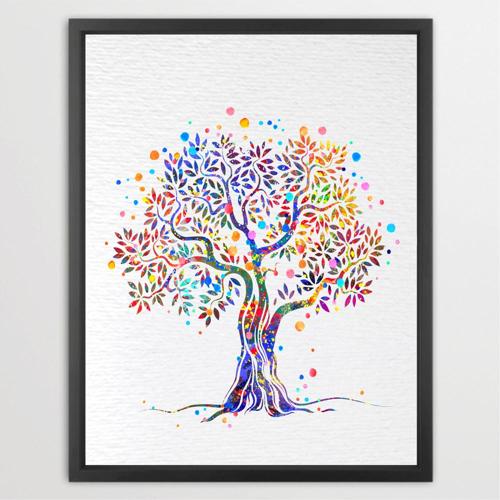 Dignovel Studios Unframed Tree Nature Love Meditation Peace Family Watercolor Art Print Wall Art Poster Home Decor Hanging DN032