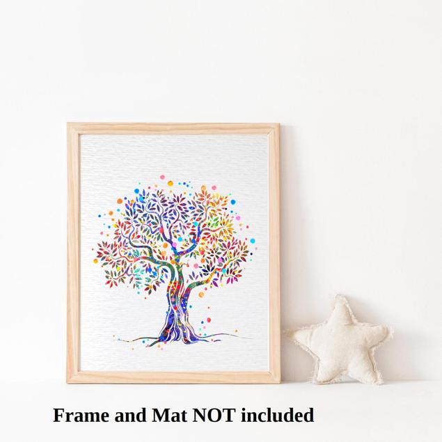 Dignovel Studios Unframed Tree Nature Love Meditation Peace Family Watercolor Art Print Wall Art Poster Home Decor Hanging DN032 - Image 3