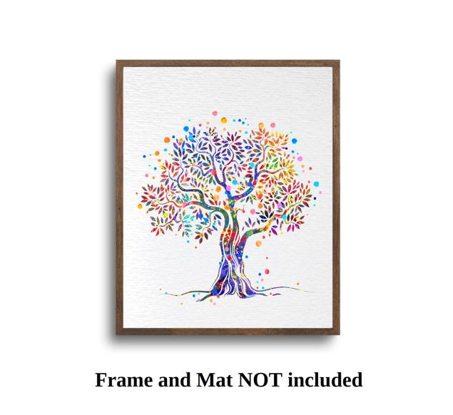Dignovel Studios Unframed Tree Nature Love Meditation Peace Family Watercolor Art Print Wall Art Poster Home Decor Hanging DN032 - Image 5