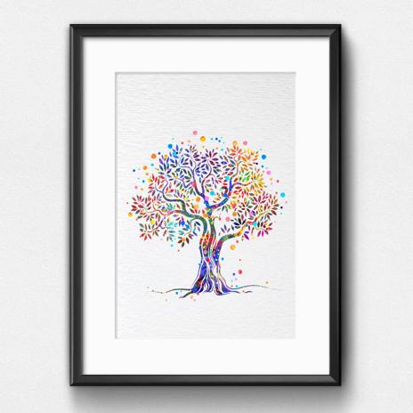 Dignovel Studios Unframed Tree Nature Love Meditation Peace Family Watercolor Art Print Wall Art Poster Home Decor Hanging DN032 - Image 6