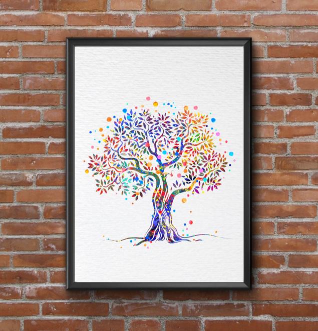 Dignovel Studios Unframed Tree Nature Love Meditation Peace Family Watercolor Art Print Wall Art Poster Home Decor Hanging DN032 - Image 7