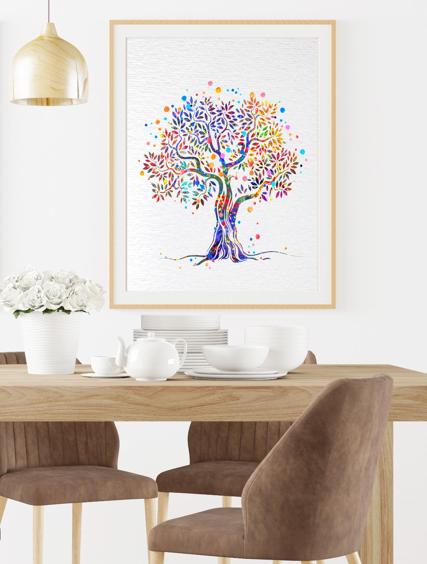 Dignovel Studios Unframed Tree Nature Love Meditation Peace Family Watercolor Art Print Wall Art Poster Home Decor Hanging DN032 - Image 8