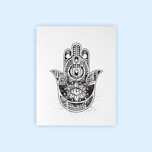 Dignovel Studios Unframed Hamsa Hand Meditation Peace Love Symbol Sign Blessings Protection Watercolor Art Print Wall Art Poster Home Decor Hanging DN054 - Image 2