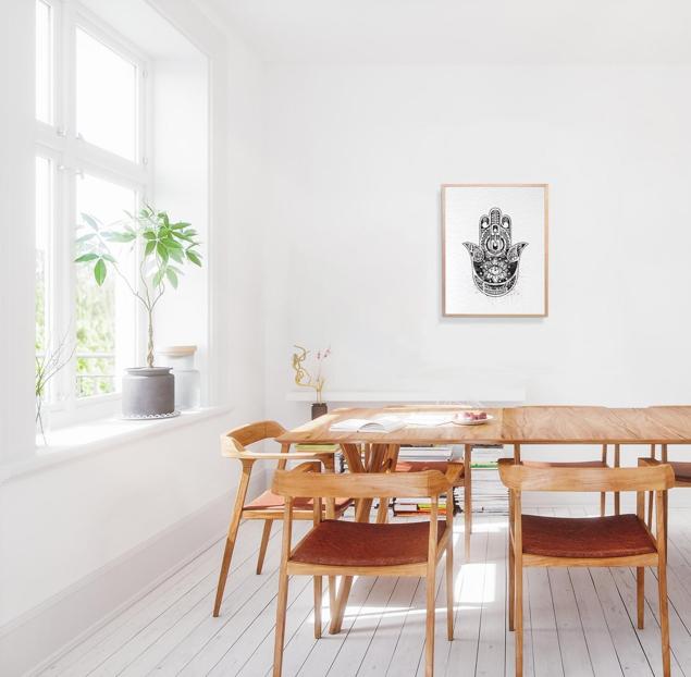 Dignovel Studios Unframed Hamsa Hand Meditation Peace Love Symbol Sign Blessings Protection Watercolor Art Print Wall Art Poster Home Decor Hanging DN054 - Image 4