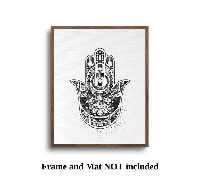 Dignovel Studios Unframed Hamsa Hand Meditation Peace Love Symbol Sign Blessings Protection Watercolor Art Print Wall Art Poster Home Decor Hanging DN054 - Image 5