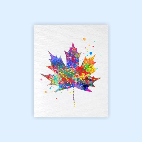 Dignovel Studios Unframed Maple Tree Leaf Plant Nature Love Peace Watercolor Art Print Wall Art Poster Home Decor Hanging DN056 - Image 2