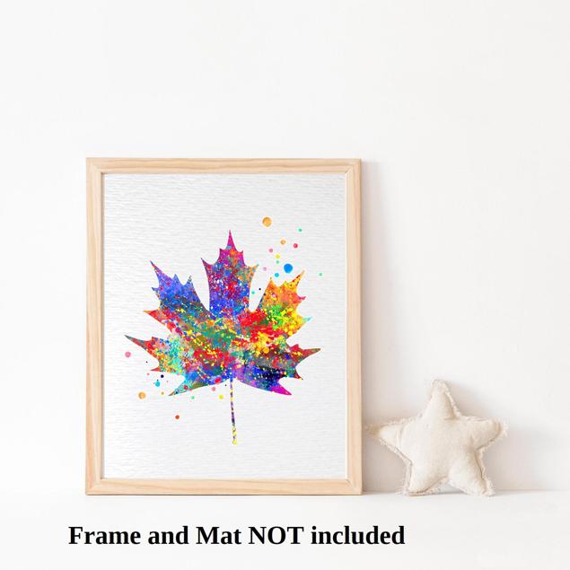 Dignovel Studios Unframed Maple Tree Leaf Plant Nature Love Peace Watercolor Art Print Wall Art Poster Home Decor Hanging DN056 - Image 3