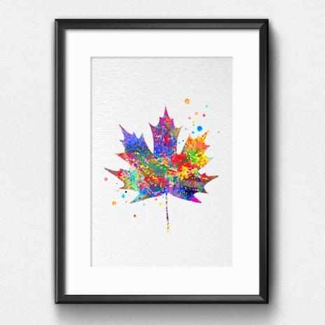 Dignovel Studios Unframed Maple Tree Leaf Plant Nature Love Peace Watercolor Art Print Wall Art Poster Home Decor Hanging DN056 - Image 6