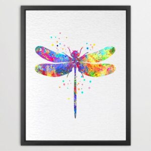 Dignovel Studios Unframed Dragonfly Nature Love Peace Insect Watercolor Art Print Wall Art Poster Home Decor Hanging DN058