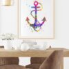 Dignovel Studios Unframed Anchor Nature Peace Love Ocean Coast Ship Boat Watercolor Art Print Wall Art Poster Home Decor Hanging DN061 - Image 8