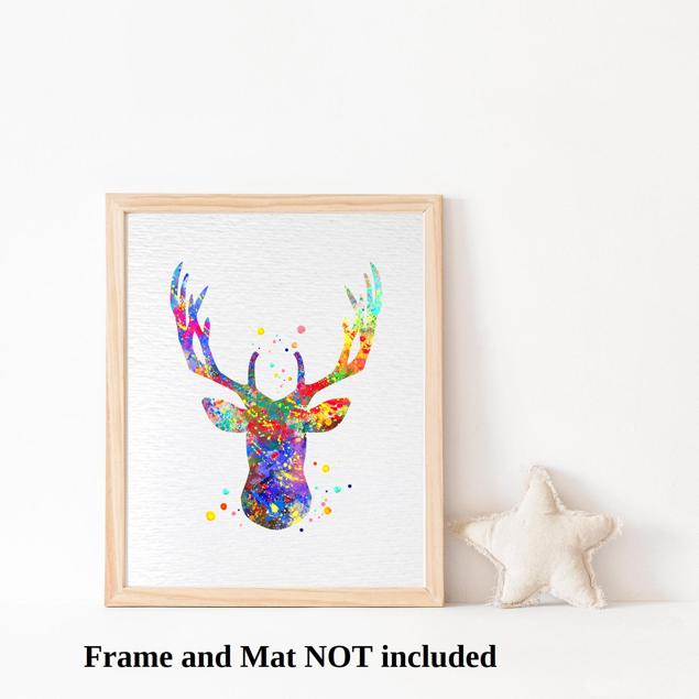 Dignovel Studios Unframed Deer Stag Antler Wildlife Animal Nature Peace Watercolor Art Print Wall Art Poster Home Decor Hanging DN088 - Image 3