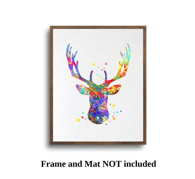 Dignovel Studios Unframed Deer Stag Antler Wildlife Animal Nature Peace Watercolor Art Print Wall Art Poster Home Decor Hanging DN088 - Image 5