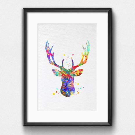 Dignovel Studios Unframed Deer Stag Antler Wildlife Animal Nature Peace Watercolor Art Print Wall Art Poster Home Decor Hanging DN088 - Image 6