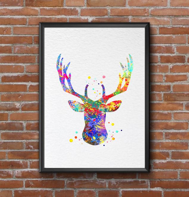 Dignovel Studios Unframed Deer Stag Antler Wildlife Animal Nature Peace Watercolor Art Print Wall Art Poster Home Decor Hanging DN088 - Image 7