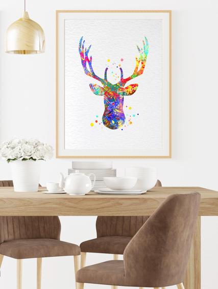 Dignovel Studios Unframed Deer Stag Antler Wildlife Animal Nature Peace Watercolor Art Print Wall Art Poster Home Decor Hanging DN088 - Image 8