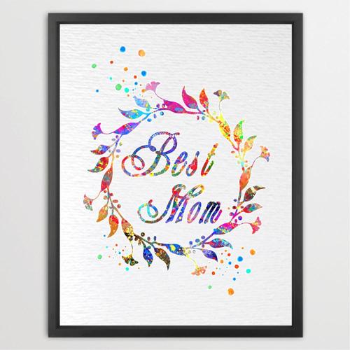 Dignovel Studios Unframed Mothers Day Praise Quotes Best Mom Daughter Watercolor Art Print Wall Art Poster Home Decor Hanging DN093
