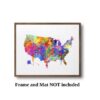 Dignovel Studios Unframed United States Map USA Map Geography Education US History Watercolor Art Print Wall Art Poster Home Decor Hanging DN097 - Image 3