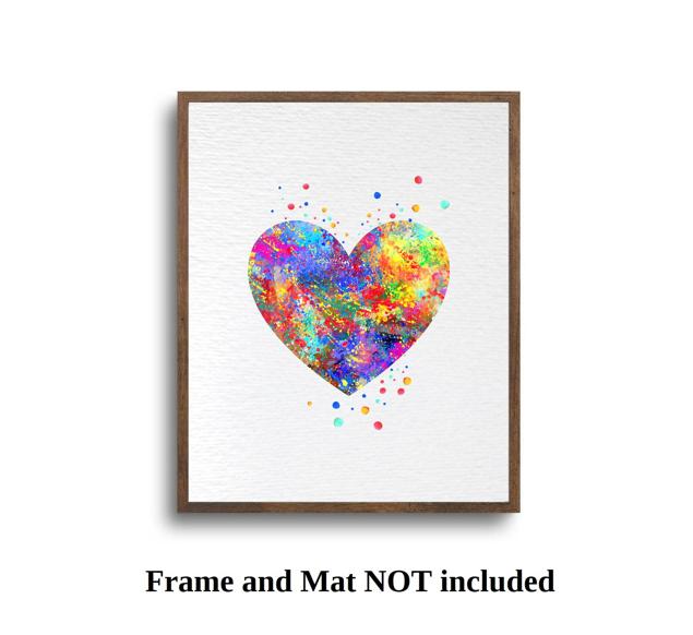 Dignovel Studios Unframed Heart Valentine's day Love Symbol Sign Peace Family Watercolor Art Print Wall Art Poster Home Decor Hanging DN098 - Image 5