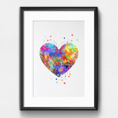Dignovel Studios Unframed Heart Valentine's day Love Symbol Sign Peace Family Watercolor Art Print Wall Art Poster Home Decor Hanging DN098 - Image 6