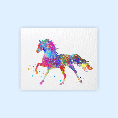 Dignovel Studios Unframed Horse Wildlife Animal Watercolor Art Print Wall Art Poster Home Decor Hanging DN104 - Image 2
