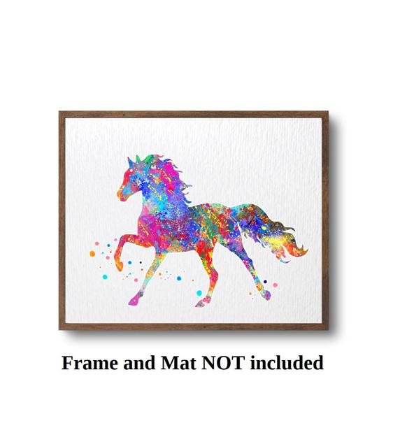 Dignovel Studios Unframed Horse Wildlife Animal Watercolor Art Print Wall Art Poster Home Decor Hanging DN104 - Image 3