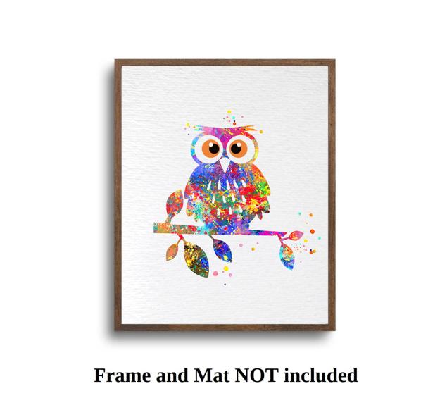 Dignovel Studios Unframed Owl Wildlife Animal Bird Evening Night Watercolor Art Print Wall Art Poster Home Decor Hanging DN105 - Image 5