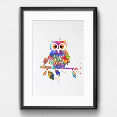 Dignovel Studios Unframed Owl Wildlife Animal Bird Evening Night Watercolor Art Print Wall Art Poster Home Decor Hanging DN105 - Image 6