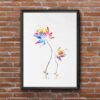 Dignovel Studios Unframed Flower Watercolor illustration Print Yoga relaxation Poster Home Decor Giclee N119 Watercolor Art Print Wall Art Poster Home Decor Hanging DN119 - Image 7
