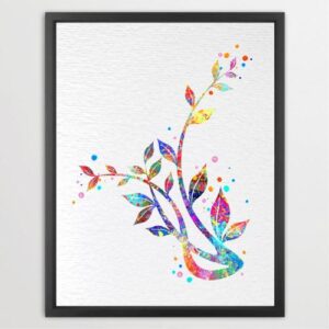 Dignovel Studios Unframed Flower Watercolor illustration Print Yoga relaxation Poster Home Decor Giclee N131 Watercolor Art Print Wall Art Poster Home Decor Hanging DN131
