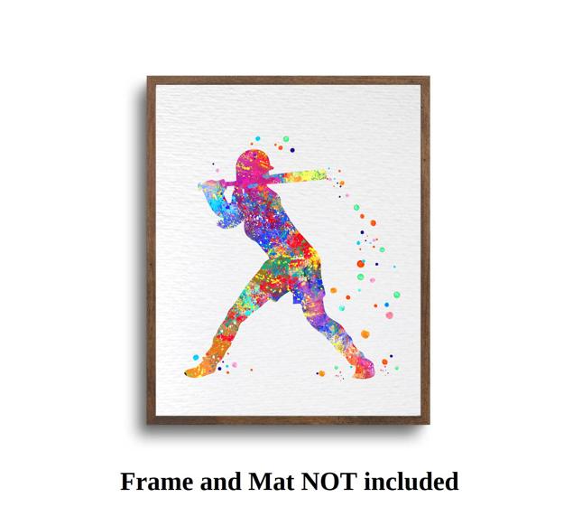 Dignovel Studios Unframed Baseball Softball Player Sports Print Watercolor Print Girl's softball Softball illustration Softball Poster Softball Watercolor N137 Watercolor Art Print Wall Art Poster Home Decor Hanging DN137 - Image 5
