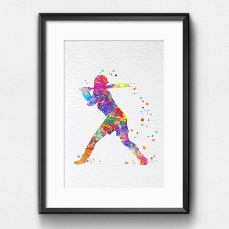 Dignovel Studios Unframed Baseball Softball Player Sports Print Watercolor Print Girl's softball Softball illustration Softball Poster Softball Watercolor N137 Watercolor Art Print Wall Art Poster Home Decor Hanging DN137 - Image 6