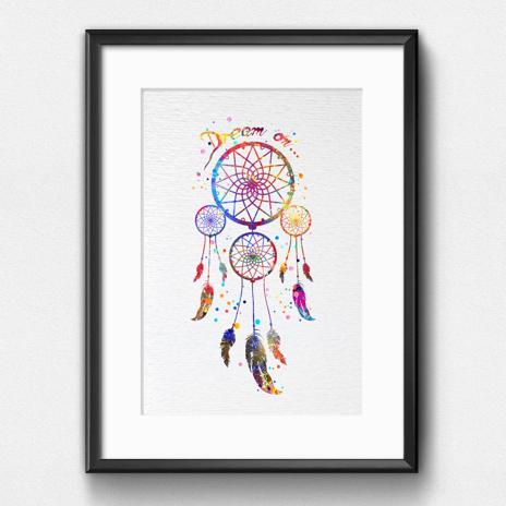 Dignovel Studios Unframed Dreamcatcher Watercolor Print Kids Nursery decor Poster Home Decor print N138 Watercolor Art Print Wall Art Poster Home Decor Hanging DN138 - Image 6