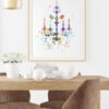 Dignovel Studios Unframed Chandelier Watercolor illustration Print Home decor Poster Giclee N139 Watercolor Art Print Wall Art Poster Home Decor Hanging DN139 - Image 8