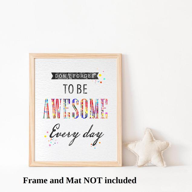 Dignovel Studios Unframed Do not forget to be Awesome every day Inspirational Quote Home Decor N145 Watercolor Art Print Wall Art Poster Home Decor Hanging DN145 - Image 3