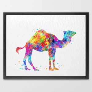 Dignovel Studios Unframed Camel watercolor print new baby nursery home print fine print kids print N146 Watercolor Art Print Wall Art Poster Home Decor Hanging DN146