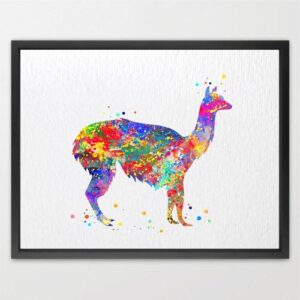 Dignovel Studios Unframed Alpaca Llama Watercolor illustration Print Poster Nursery Decor Print Kids N151 Watercolor Art Print Wall Art Poster Home Decor Hanging DN151