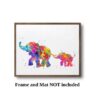Dignovel Studios Unframed Baby Elephant and Mom Elephant Family of Two Animal Wildlife Safari Africa N175 Watercolor Art Print Wall Art Poster Home Decor Hanging DN175 - Image 3