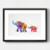 Dignovel Studios Unframed Baby Elephant and Mom Elephant Family of Two Animal Wildlife Safari Africa N175 Watercolor Art Print Wall Art Poster Home Decor Hanging DN175 - Image 6