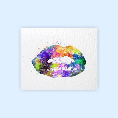 Dignovel Studios Unframed Lip Watercolor illustration Print Nursery decor Kids Print Home decor Poster fitting room fasion N188 Watercolor Art Print Wall Art Poster Home Decor Hanging DN188 - Image 2
