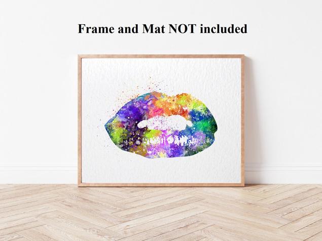Dignovel Studios Unframed Lip Watercolor illustration Print Nursery decor Kids Print Home decor Poster fitting room fasion N188 Watercolor Art Print Wall Art Poster Home Decor Hanging DN188 - Image 4