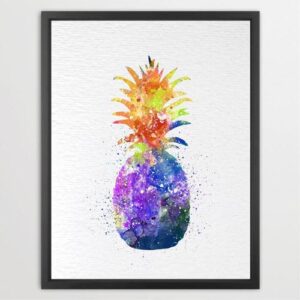 Dignovel Studios Unframed Pineapple Watercolor print illustration Print Nursery decoration Kids Print kids watercolor print N199 Watercolor Art Print Wall Art Poster Home Decor Hanging DN199