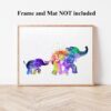 Dignovel Studios Unframed Baby Elephant with Mom Family of Two Watercolor illustration Print N217 Watercolor Art Print Wall Art Poster Home Decor Hanging DN217 - Image 4