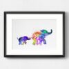 Dignovel Studios Unframed Baby Elephant with Mom Family of Two Watercolor illustration Print N217 Watercolor Art Print Wall Art Poster Home Decor Hanging DN217 - Image 6