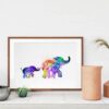 Dignovel Studios Unframed Baby Elephant with Mom Family of Two Watercolor illustration Print N217 Watercolor Art Print Wall Art Poster Home Decor Hanging DN217 - Image 8