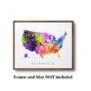 Dignovel Studios Unframed USA Map world map kids home nursery print children's room playroom N223 Watercolor Art Print Wall Art Poster Home Decor Hanging DN223 - Image 3