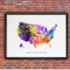 Dignovel Studios Unframed USA Map world map kids home nursery print children's room playroom N223 Watercolor Art Print Wall Art Poster Home Decor Hanging DN223 - Image 7